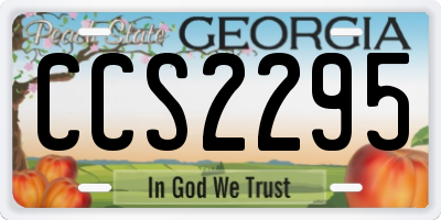 GA license plate CCS2295