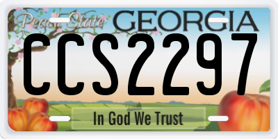GA license plate CCS2297