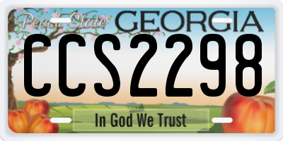 GA license plate CCS2298
