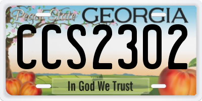 GA license plate CCS2302