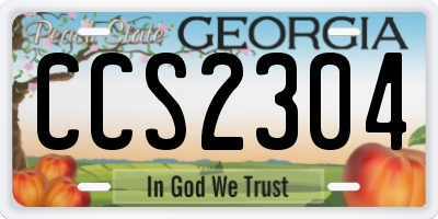 GA license plate CCS2304