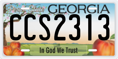 GA license plate CCS2313
