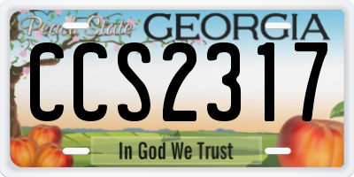 GA license plate CCS2317