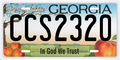 GA license plate CCS2320