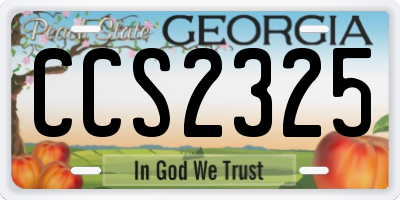 GA license plate CCS2325