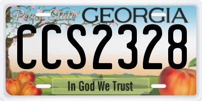 GA license plate CCS2328