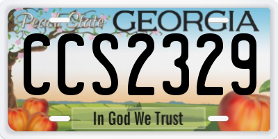 GA license plate CCS2329