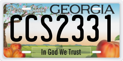 GA license plate CCS2331