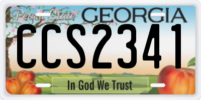 GA license plate CCS2341