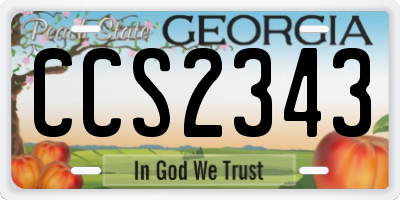 GA license plate CCS2343