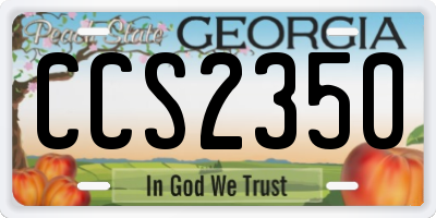 GA license plate CCS2350