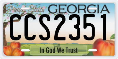 GA license plate CCS2351