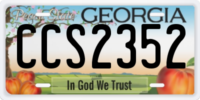 GA license plate CCS2352