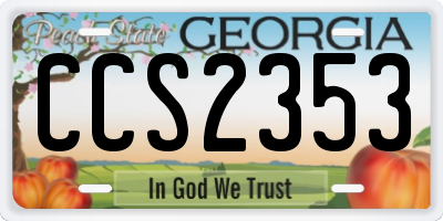 GA license plate CCS2353