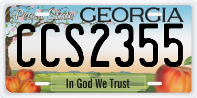 GA license plate CCS2355