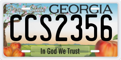 GA license plate CCS2356