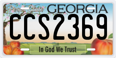 GA license plate CCS2369
