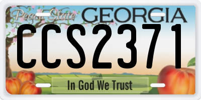 GA license plate CCS2371