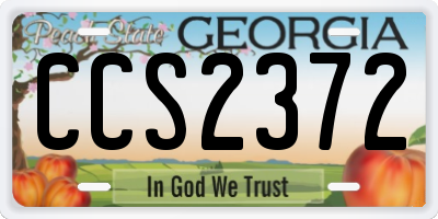 GA license plate CCS2372