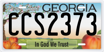 GA license plate CCS2373