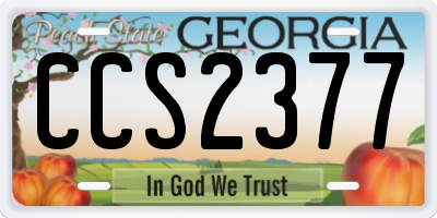 GA license plate CCS2377
