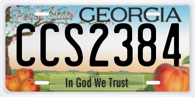 GA license plate CCS2384