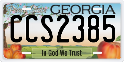 GA license plate CCS2385