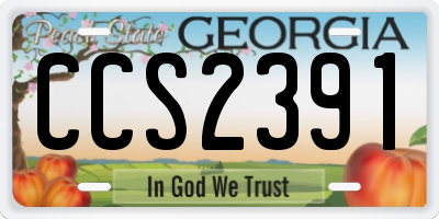 GA license plate CCS2391