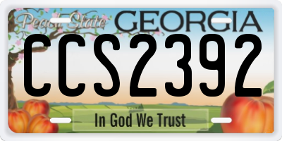GA license plate CCS2392