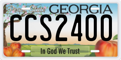 GA license plate CCS2400