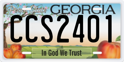 GA license plate CCS2401
