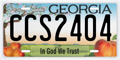 GA license plate CCS2404