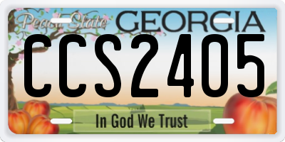GA license plate CCS2405