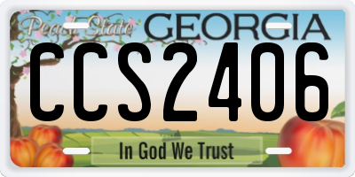 GA license plate CCS2406