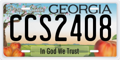 GA license plate CCS2408