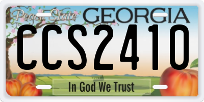 GA license plate CCS2410