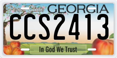 GA license plate CCS2413