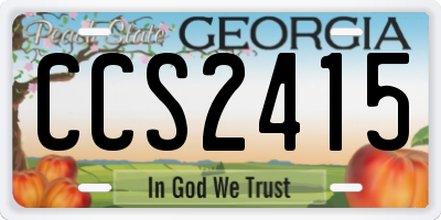 GA license plate CCS2415
