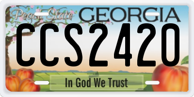 GA license plate CCS2420