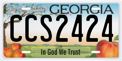 GA license plate CCS2424