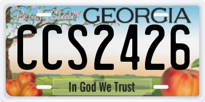 GA license plate CCS2426