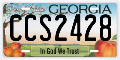GA license plate CCS2428