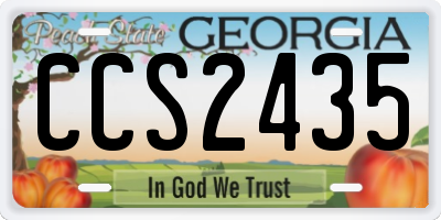 GA license plate CCS2435