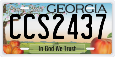 GA license plate CCS2437