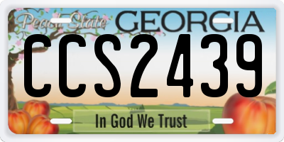 GA license plate CCS2439