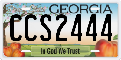GA license plate CCS2444
