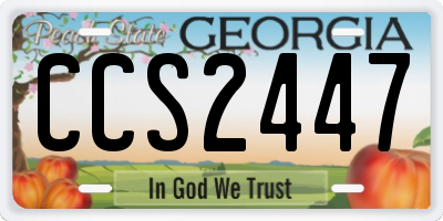 GA license plate CCS2447