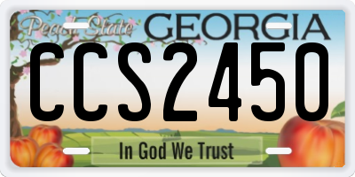 GA license plate CCS2450