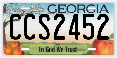 GA license plate CCS2452
