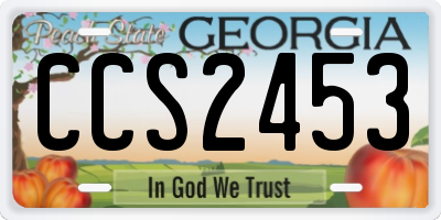 GA license plate CCS2453